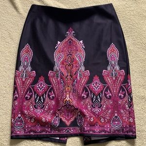 Large mosaic midi skirt.